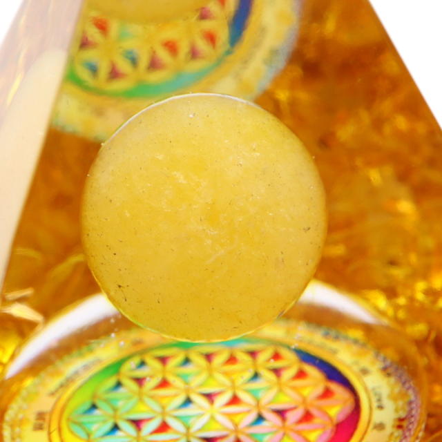 オルゴナイト ピラミッド アラゴナイト 丸玉入り 紫水晶 orgonite pyramid  置物 天然石 パワーストーン 浄化