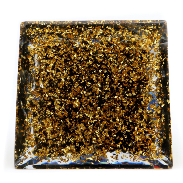 オルゴナイト ピラミッド 太極 オブシディアン さざれ orgonite pyramid  置物 天然石 パワーストーン 浄化 スピリチュアル