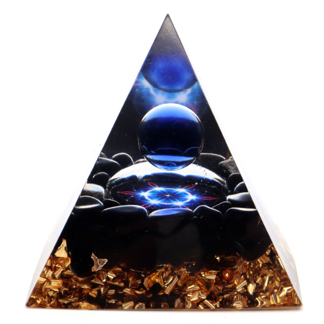 オルゴナイト ピラミッド オブシディアン さざれ 黒曜石 orgonite