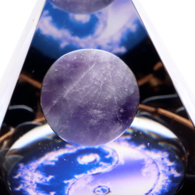 オルゴナイト ピラミッド オブシディアン さざれ アメジスト 丸玉 太極 orgonite pyramid  置物 天然石 パワーストーン 浄化