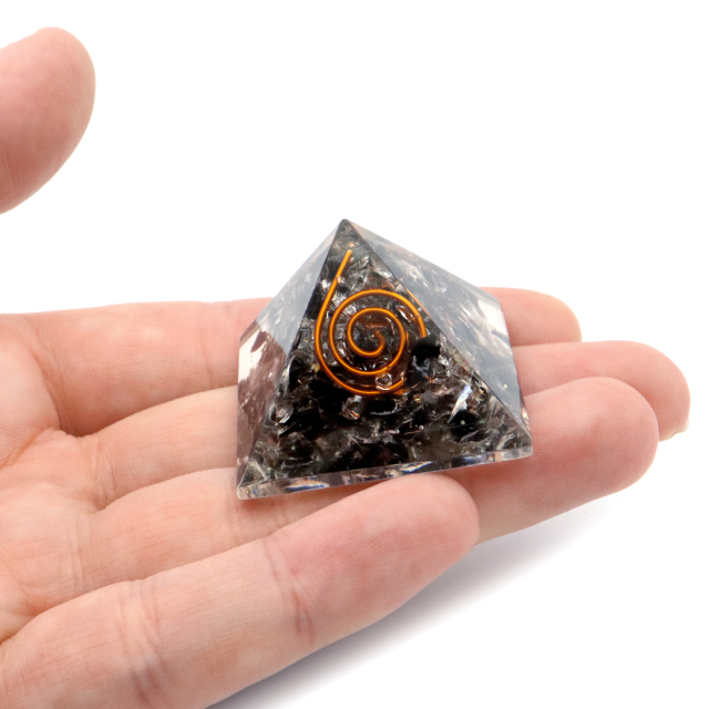 モリオン使用 オルゴナイト ピラミッド 黒水晶 大人気 スピリチュアルグッズ 幅約30mm前後