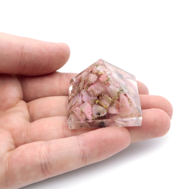 ピンクオパール使用 オルゴナイト ピラミッド 大人気 スピリチュアルグッズ 幅約30mm前後 コイル無し