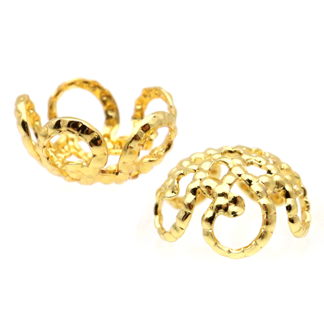 座金 パーツ 花型 菊座金 8mm 10mm 50個売り シルバー 銀 ゴールド 金 アクセサリー ビーズ 装飾 金具 材料 ハンドメイド 手作り