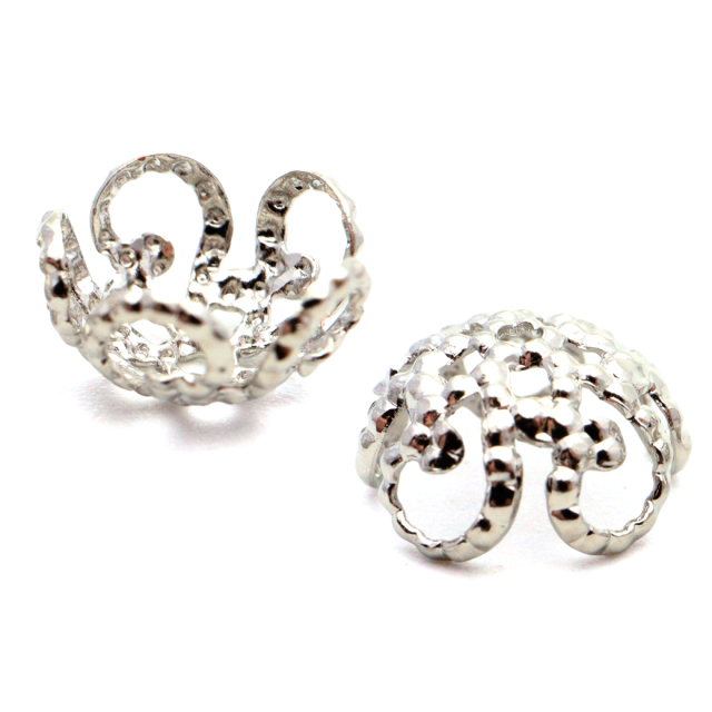 座金 パーツ 花型 菊座金 8mm 10mm 50個売り シルバー 銀 ゴールド 金 アクセサリー ビーズ 装飾 金具 材料 ハンドメイド 手作り