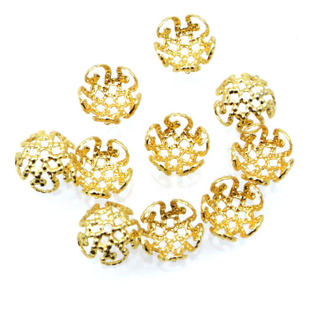 座金 パーツ 花型 菊座金 8mm 10mm 50個売り シルバー 銀 ゴールド 金 アクセサリー ビーズ 装飾 金具 材料 ハンドメイド 手作り