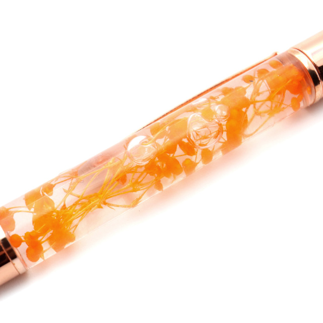 在庫限り ハーバリウム ボールペン 太さ1.0mm オレンジ 専用ケース付 花 フラワー 母の日 2024 プレゼント ギフト 贈り物