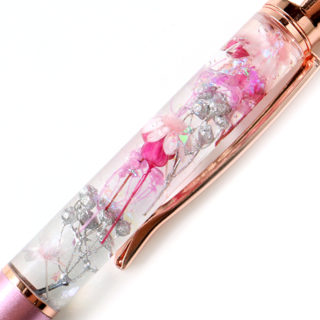 ハーバリウム ボールペン 印鑑付き 太さ1.0mm 専用ケース付 花