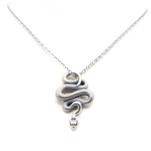 スネーク ペンダント ネックレス SILVER925 ペンダント トップ 金属アレルギー対応 へび 蛇 爬虫類 おしゃれ かっこいい