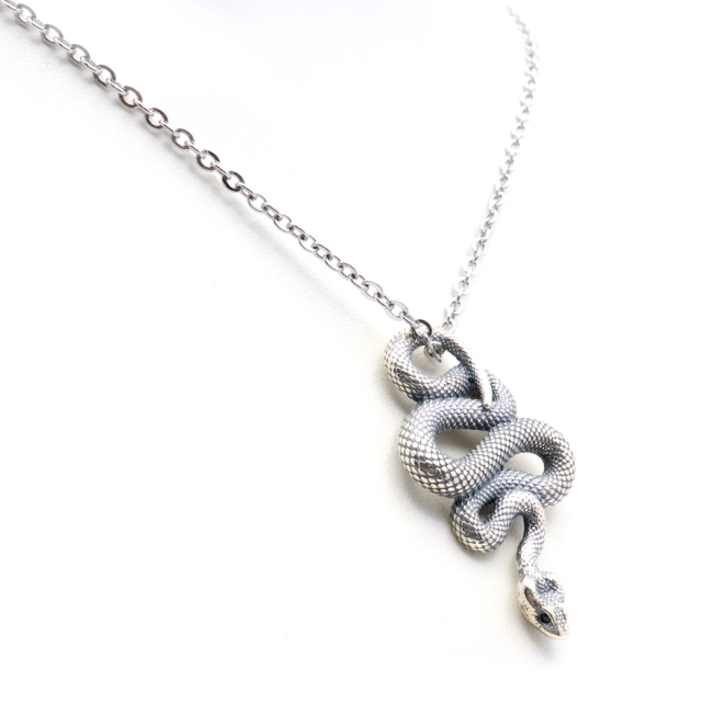 スネーク ペンダント ネックレス SILVER925 ペンダント トップ 金属アレルギー対応 へび 蛇 爬虫類 おしゃれ かっこいい