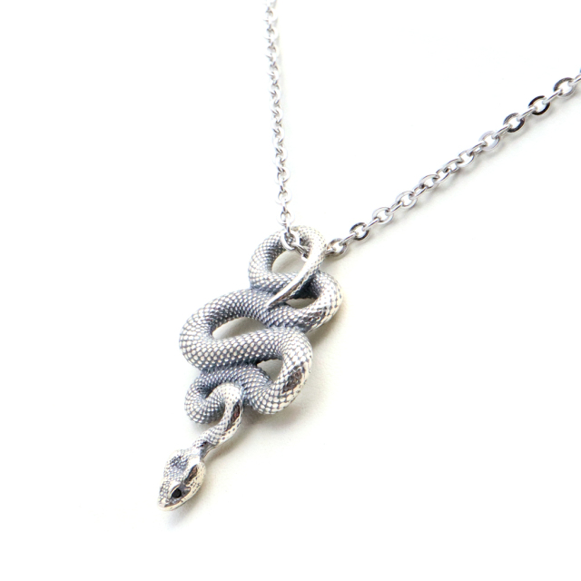スネーク ペンダント ネックレス SILVER925 ペンダント トップ 金属アレルギー対応 へび 蛇 爬虫類 おしゃれ かっこいい