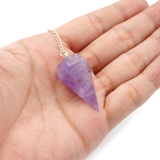 ペンデュラム アメジスト 紫水晶 ダウジング 天然石 ヒーリング フーチ 振り子 2月 誕生石 パワーストーン Amethyst