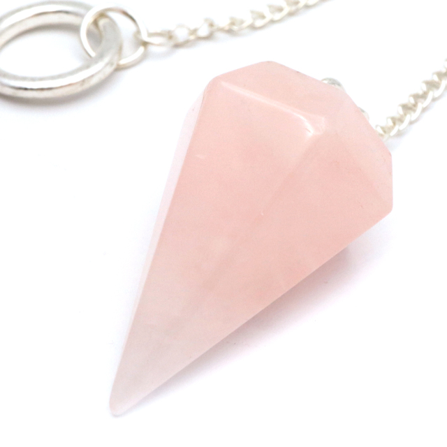 ペンデュラム ローズクォーツ 紅水晶 ダウジング 天然石 ヒーリング フーチ 振り子 パワーストーン Rose Quartz