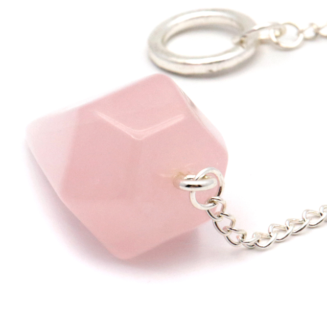 ペンデュラム ローズクォーツ 紅水晶 ダウジング 天然石 ヒーリング フーチ 振り子 パワーストーン Rose Quartz