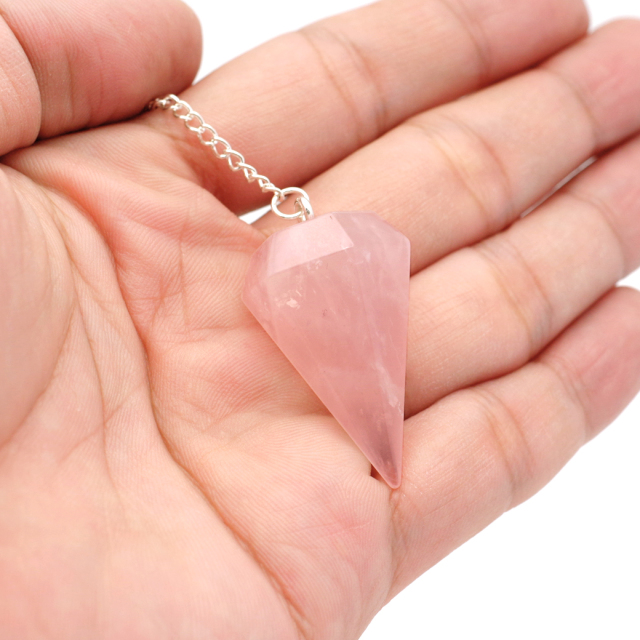 ペンデュラム ローズクォーツ 紅水晶 ダウジング 天然石 ヒーリング フーチ 振り子 パワーストーン Rose Quartz