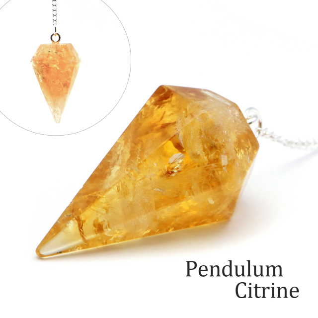 ペンデュラム シトリン 黄水晶 ダウジング 天然石 ヒーリング フーチ 振り子 11月 誕生石 パワーストーン Citrine