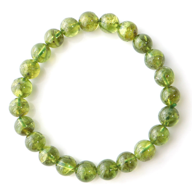 4℃ ゴールドブレスレット グリーンストーン【8 月誕生石】 ペリドット ブレスレット 8mm 希少な大粒8mm 8月 誕生石