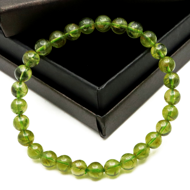 ペリドット ブレスレット 8月 誕生石 天然石 パワーストーン 1点物 橄欖石