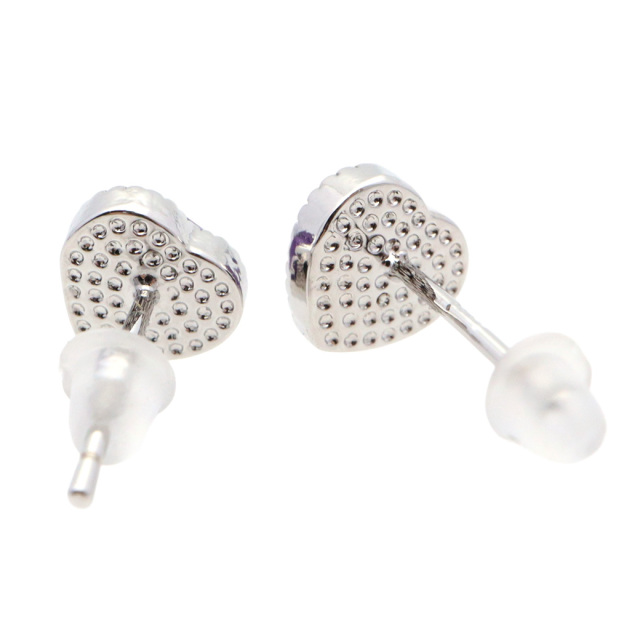 アメジスト ピアス レディース スタッドピアス ハート 天然石 紫水晶 パワーストーン 金属アレルギー対応 両耳用 2月 誕生石