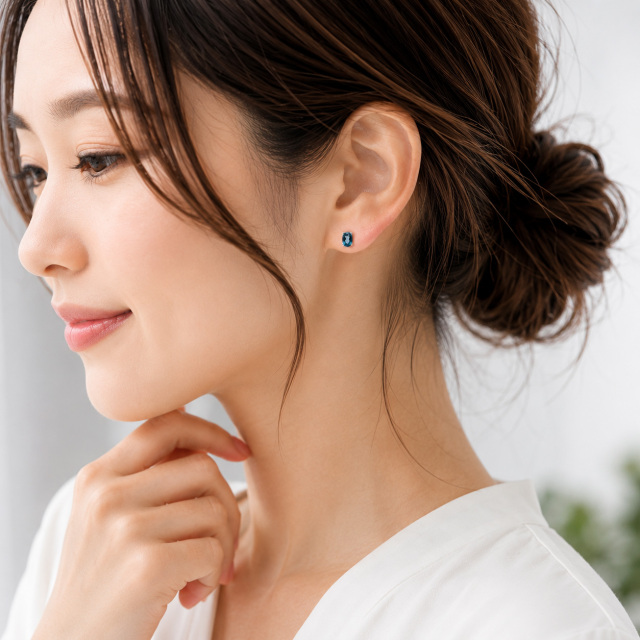ロンドンブルー トパーズ ピアス レディース スタッドピアス
