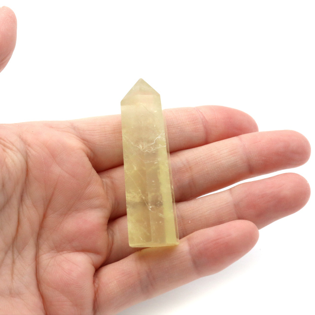 レモンクォーツ 六角柱 ポイント Sサイズ 高さ 5cm前後 1個売り 天然石 水晶 ポリッシュ 研磨磨き 原石 鉱物