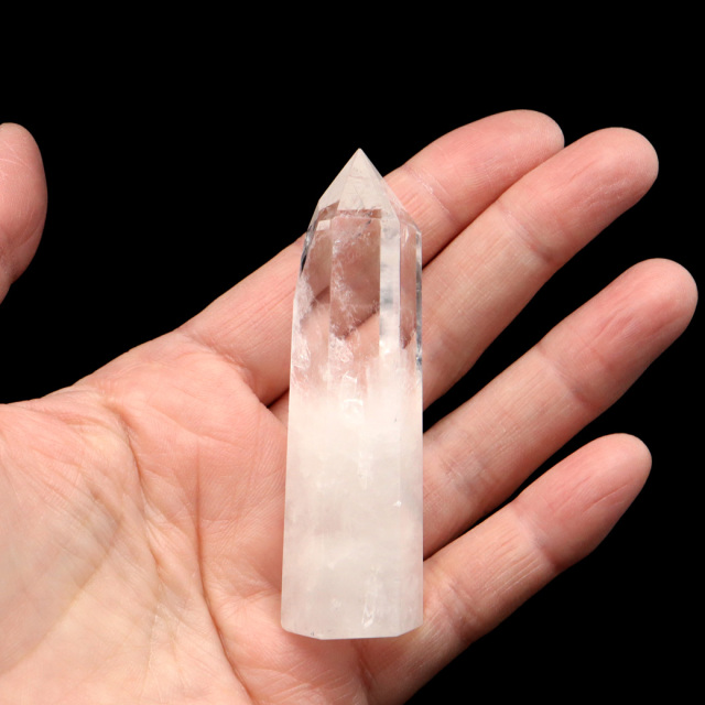天然 水晶 六角柱 ポイント Mサイズ 高さ 7-8cm前後 1個売り 研磨磨き