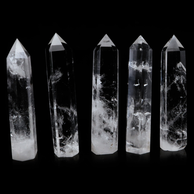天然 水晶 六角柱 ポイント Lサイズ 高さ 8-9cm前後 1個売り 研磨磨き