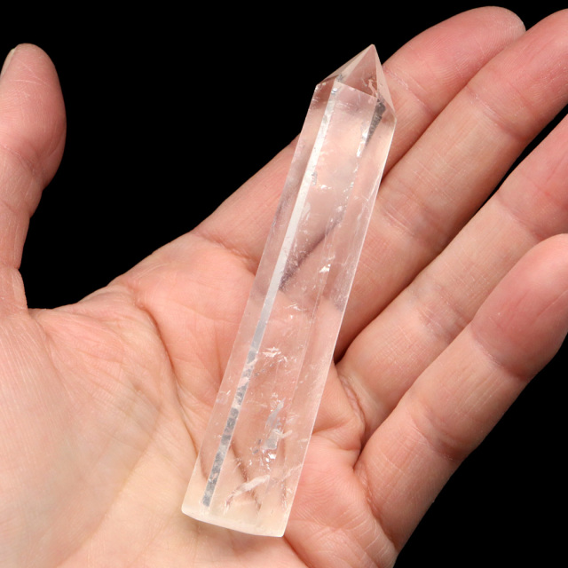 天然 水晶 六角柱 ポイント Lサイズ 高さ 8-9cm前後 1個売り 研磨磨き