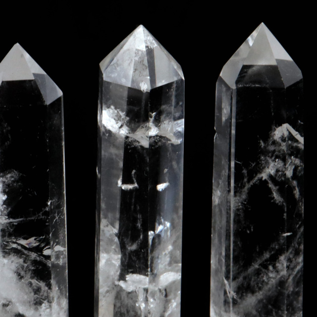 天然 水晶 六角柱 ポイント Lサイズ 高さ 8-9cm前後 1個売り 研磨磨き
