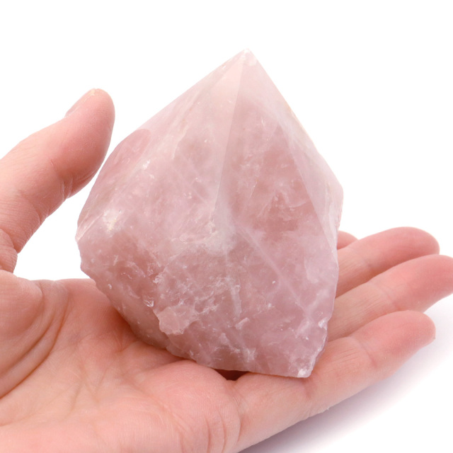 大迫力！存在感抜群】ローズクォーツ ポリッシュポイント 約28cm