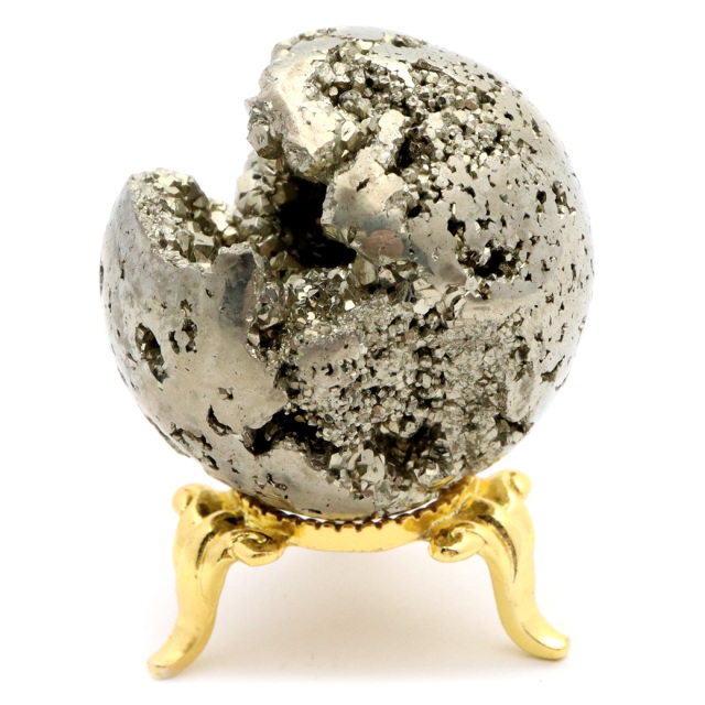 パイライト 丸玉 42mm 1点物 ペルー産 台座付き 置き物 天然石