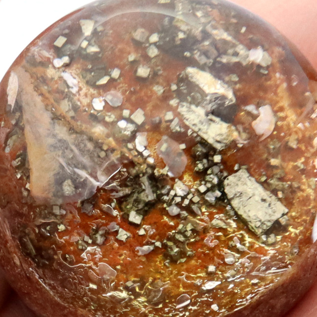 パイライト イン ガーデンクォーツ 丸玉 台座付き 庭園水晶 黄鉄鉱 天然石 Pyrite 1点もの