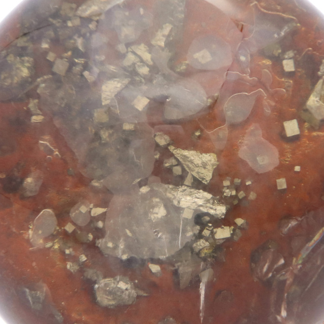 パイライト イン ガーデンクォーツ 丸玉 台座付き 庭園水晶 黄鉄鉱 天然石 Pyrite 1点もの