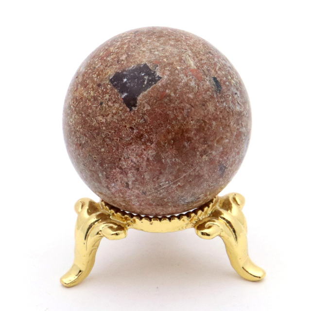 パイライト イン ガーデンクォーツ 丸玉 台座付き 庭園水晶 黄鉄鉱 天然石 Pyrite 1点もの