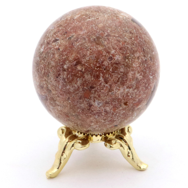 パイライト イン ガーデンクォーツ 丸玉 台座付き 庭園水晶 黄鉄鉱 天然石 Pyrite 1点もの