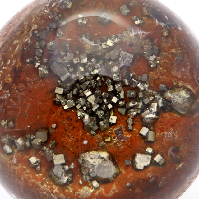 パイライト イン ガーデンクォーツ 丸玉 台座付き 庭園水晶 黄鉄鉱 天然石 Pyrite 1点もの