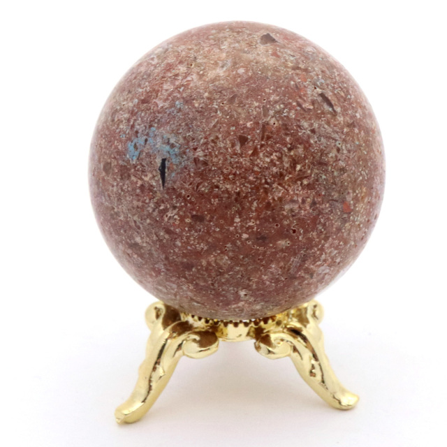 パイライト イン ガーデンクォーツ 丸玉 台座付き 庭園水晶 黄鉄鉱 天然石 Pyrite 1点もの