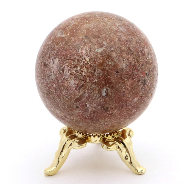 パイライト イン ガーデンクォーツ 丸玉 台座付き 庭園水晶 黄鉄鉱 天然石 Pyrite 1点もの
