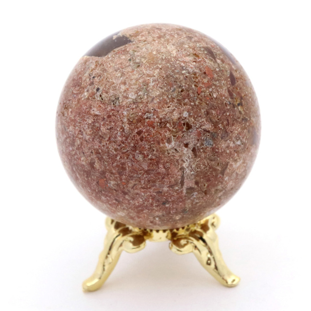 パイライト イン ガーデンクォーツ 丸玉 台座付き 庭園水晶 黄鉄鉱 天然石 Pyrite 1点もの