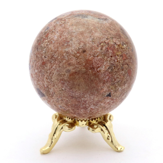 パイライト イン ガーデンクォーツ 丸玉 台座付き 庭園水晶 黄鉄鉱 天然石 Pyrite 1点もの