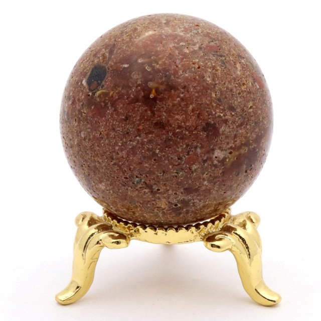 パイライト イン ガーデンクォーツ 丸玉 台座付き 庭園水晶 黄鉄鉱 天然石 Pyrite 1点もの