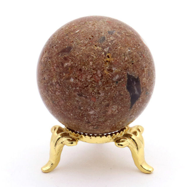 パイライト イン ガーデンクォーツ 丸玉 台座付き 庭園水晶 黄鉄鉱 天然石 Pyrite 1点もの