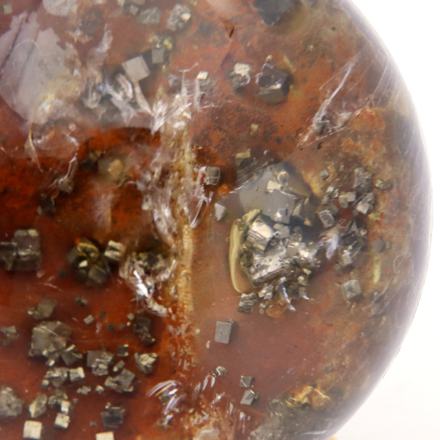 パイライト イン ガーデンクォーツ 丸玉 台座付き 庭園水晶 黄鉄鉱 天然石 Pyrite 1点もの