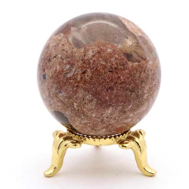 パイライト イン ガーデンクォーツ 丸玉 台座付き 庭園水晶 黄鉄鉱 天然石 Pyrite 1点もの