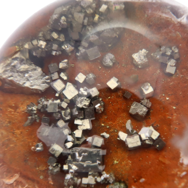 パイライト イン ガーデンクォーツ 丸玉 台座付き 庭園水晶 黄鉄鉱 天然石 Pyrite 1点もの