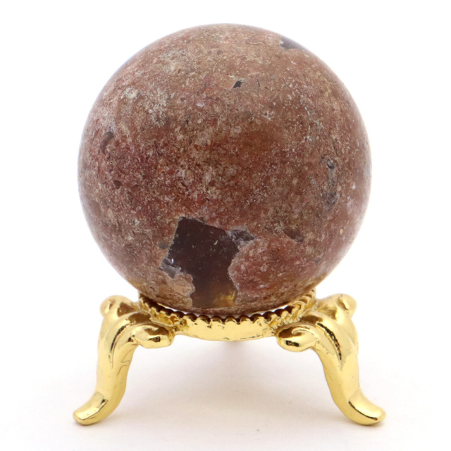 パイライト イン ガーデンクォーツ 丸玉 台座付き 庭園水晶 黄鉄鉱 天然石 Pyrite 1点もの
