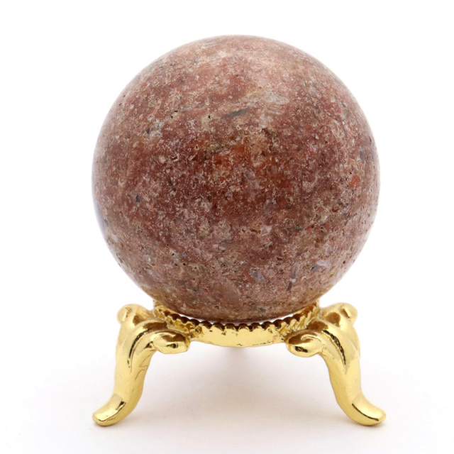 パイライト イン ガーデンクォーツ 丸玉 台座付き 庭園水晶 黄鉄鉱 天然石 Pyrite 1点もの