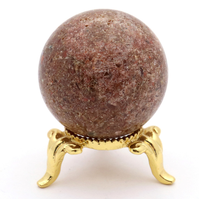 パイライト イン ガーデンクォーツ 丸玉 台座付き 庭園水晶 黄鉄鉱 天然石 Pyrite 1点もの