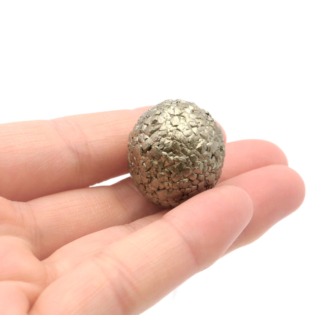 パイライト 原石 たまご型 球 丸玉 自然が生み出した形状 約30g ペルー