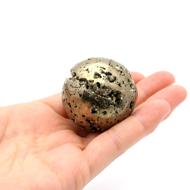 パイライト 丸玉 1点物 ペルー産 台座付き 置き物 天然石 パワーストーン ピカピカ鏡面 黄鉄鉱 