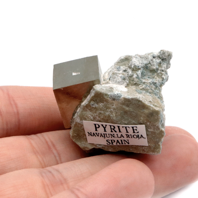 パイライト 原石 母岩付き スペイン ナバフン産 キュービック 結晶 1点もの 黄鉄鉱 pyrite パワーストーン 天然石